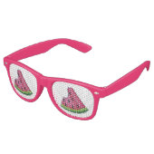 Watermeloen Slice Picknick Roze Fruit Melon Wedge Retro Zonnebril (Gekanteld)