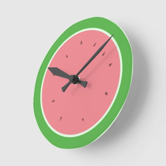 Watermeloen Slice Roze en Groen Moderne Zomer Ronde Klok (Hoek)