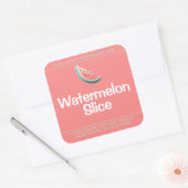 Watermeloen Slice Schattige Symbool Soy Candles La Vierkante Sticker (Envelop)