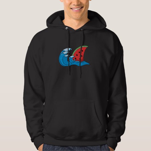 Watermeloen Slice Shark Zomer Vakantie Watermeloen Hoodie (Voorkant)