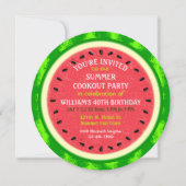 Watermeloen Slice Summer Party Cookout voor Verjaa Kaart (Voorkant)