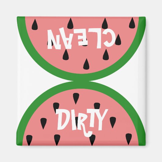 Watermeloen Slice Vuil/Schoon Magneet (Voorkant)