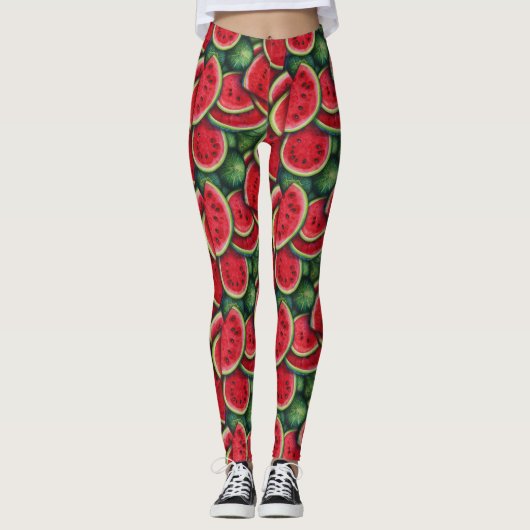 Watermeloen Slices Leggings - Schattig (Voorkant)