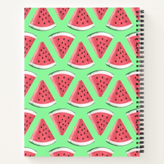 Watermeloen Slices Pink Green Summer Fruit Notitieboek (Achterkant)