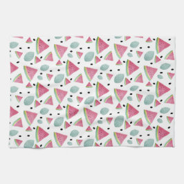 Watermeloen Slices Waterverf Handgeschilderd Theedoek