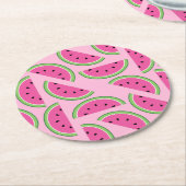 Watermeloen springstofpartij 1e verjaardag ronde kartonnen onderzetter (Gebogen)