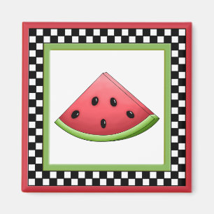 Watermeloen Square Checkerboard Magnet
