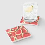 Watermeloen Stenen Onderzetter (Zijkant)