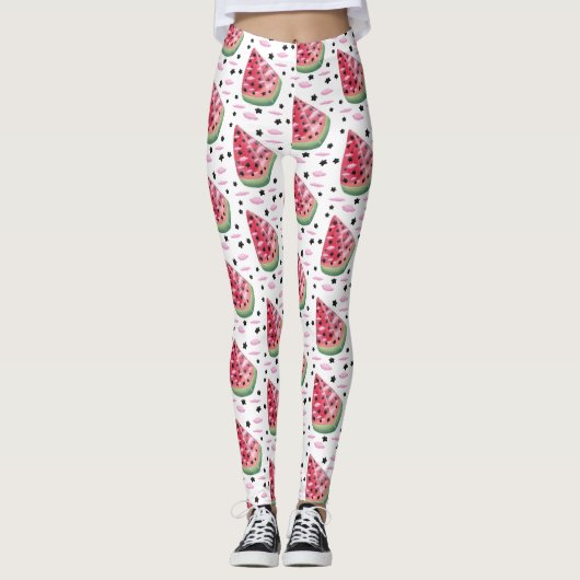 Watermeloen ster  leggings (Voorkant)