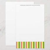 Watermeloen Streep Klassieke Tekst briefpapier (Voorkant / Achterkant)