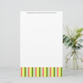 Watermeloen Streep Klassieke Tekst briefpapier (Staand voorkant)
