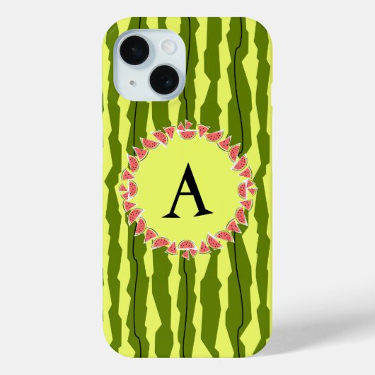 Watermeloen Streep 'Monogram' iPhone hoesje (Achterkant)