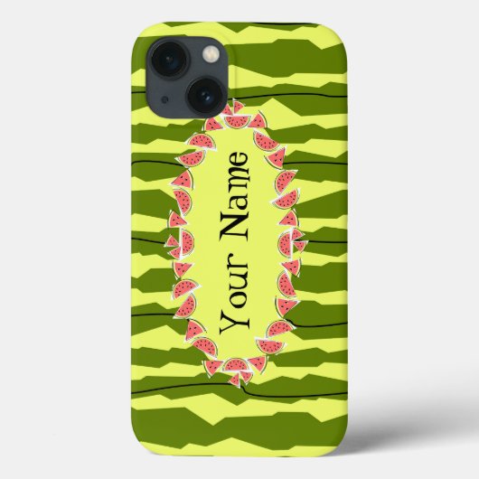 Watermeloen streep ovaal 'Name' horizontaal Case-Mate iPhone Case (Achterkant)