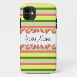 Watermeloen Stripe Classic Jouw naam iPhone hoesje