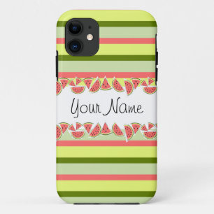 Watermeloen Stripe Classic Jouw naam iPhone hoesje