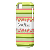 Watermeloen Stripe Classic Jouw naam iPhone hoesje (Achterkant Links)