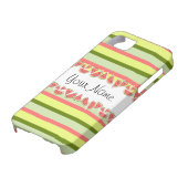 Watermeloen Stripe Classic Jouw naam iPhone hoesje (Onderkant)