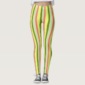 Watermeloen Stripe Classic leggings verticaal (Voorkant)