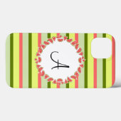 Watermeloen Stripe Classic Monogram iPad Mini hoes (Achterkant (horizontaal))