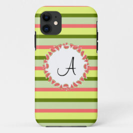 Watermeloen Stripe Classic 'Monogram' iPhone 5 hoe 11 Hoesje