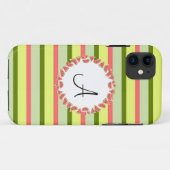 Watermeloen Stripe Classic 'Monogram' iPhone 5 hoe Case-Mate iPhone Case (Achterkant (horizontaal))