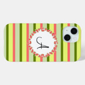 Watermeloen Stripe Classic 'Monogram' iPhone case (Achterkant (horizontaal))