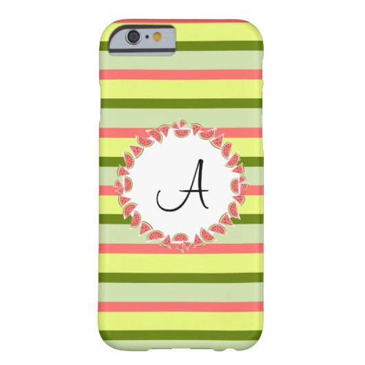 Watermeloen Stripe Classic 'Monogram' iPhone case (Achterkant)