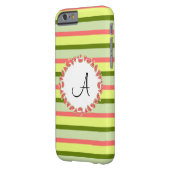 Watermeloen Stripe Classic 'Monogram' iPhone case (Achterkant Links)