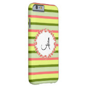 Watermeloen Stripe Classic 'Monogram' iPhone case (Achterkant/Rechts)