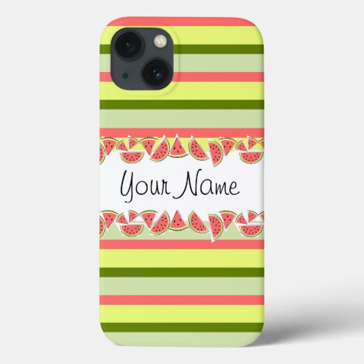 Watermeloen Stripe Classic Name iPad Mini hoesje (Achterkant)