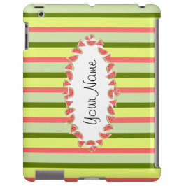 Watermeloen Stripe Classic oval 'Name horizontal' iPhone 13 Hoesje