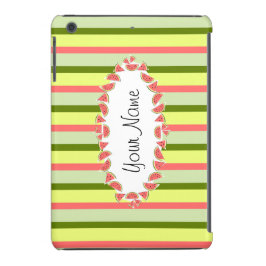 Watermeloen Stripe Classic oval 'Name horizontal' iPhone 13 Hoesje