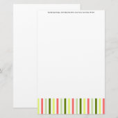 Watermeloen Stripe Dunne Tekst briefpapier (Voorkant / Achterkant)