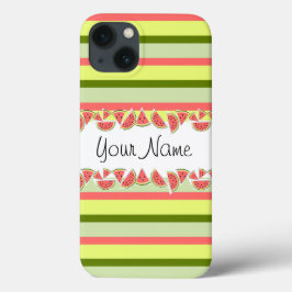 Watermeloen Stripe Klassieke naam iPad draagtas iPhone 13 Hoesje