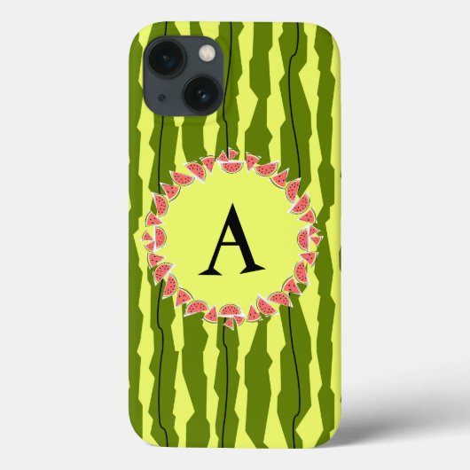 Watermeloen Stripe 'Monogram' iPad-draagtas Case-Mate iPhone Case (Achterkant)