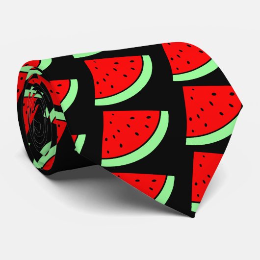 Watermeloen Stropdas (DARK) (Opgerold)