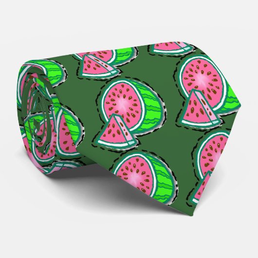 Watermeloen Stropdas (DARK) (Opgerold)