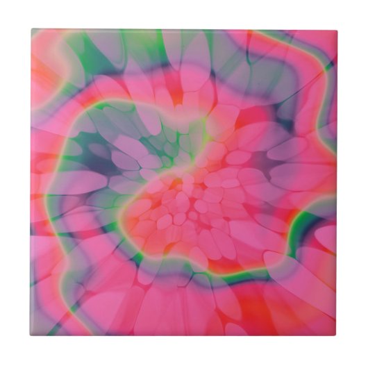 Watermeloen-Stropdas-kleurstof Tegeltje (Voorkant)