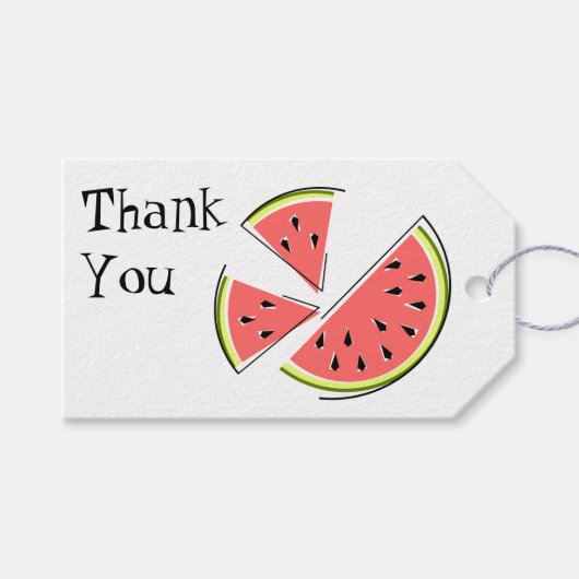 Watermeloen Stukken Dank U cadeau label Cadeaulabel (Voorkant (Horizontaal))