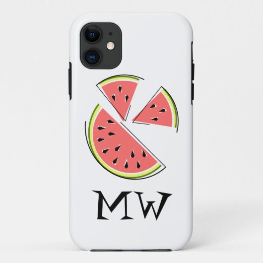Watermeloen Stukken 'Monogram' iPhone hoesje (Achterkant)
