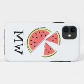 Watermeloen Stukken 'Monogram' iPhone hoesje (Achterkant (horizontaal))