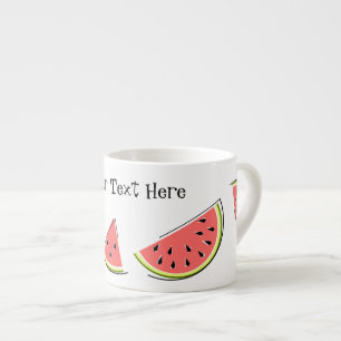 Watermeloen stukken tekst espresso kop