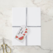 Watermeloen Stukken Zijtekst Voorkant geschenk lab Cadeaulabel (Met Touw)