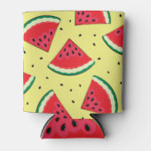 Watermeloen stukken: Zomer geel patroon Blikjeskoeler (Voorkant)