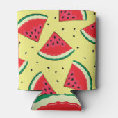 Watermeloen stukken: Zomer geel patroon Blikjeskoeler (Achterkant)
