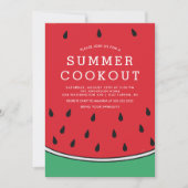 Watermeloen Summer Cookout Invitation Kaart (Voorkant)