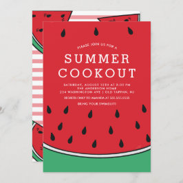 Watermeloen Summer Cookout Invitation Kaart