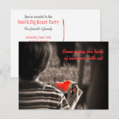 Watermeloen Summer Party Invitation Briefkaart (Voorkant / Achterkant)