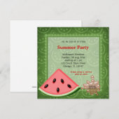 Watermeloen Summer Party Kaart (Voorkant / Achterkant)