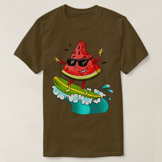 Watermeloen surfen t-shirt (Design voorkant)